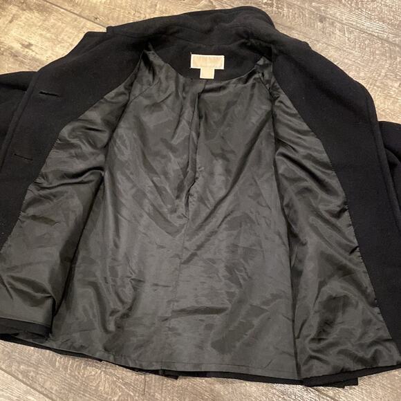 MICHAEL KORS 100% Wool Gorgeous Black Swing Coat Size 10 - Picture 8 of 8